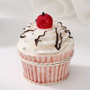 Cupcake Trinket Box with Cherry Top Tchotchke NWT